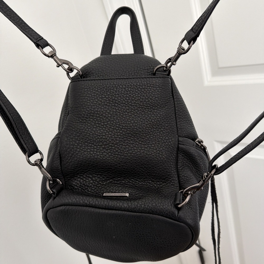 Rebecca Minkoff Julian Backpack Women Medium Black NWOT Pebbled Leather Tassel - Picture 10 of 11